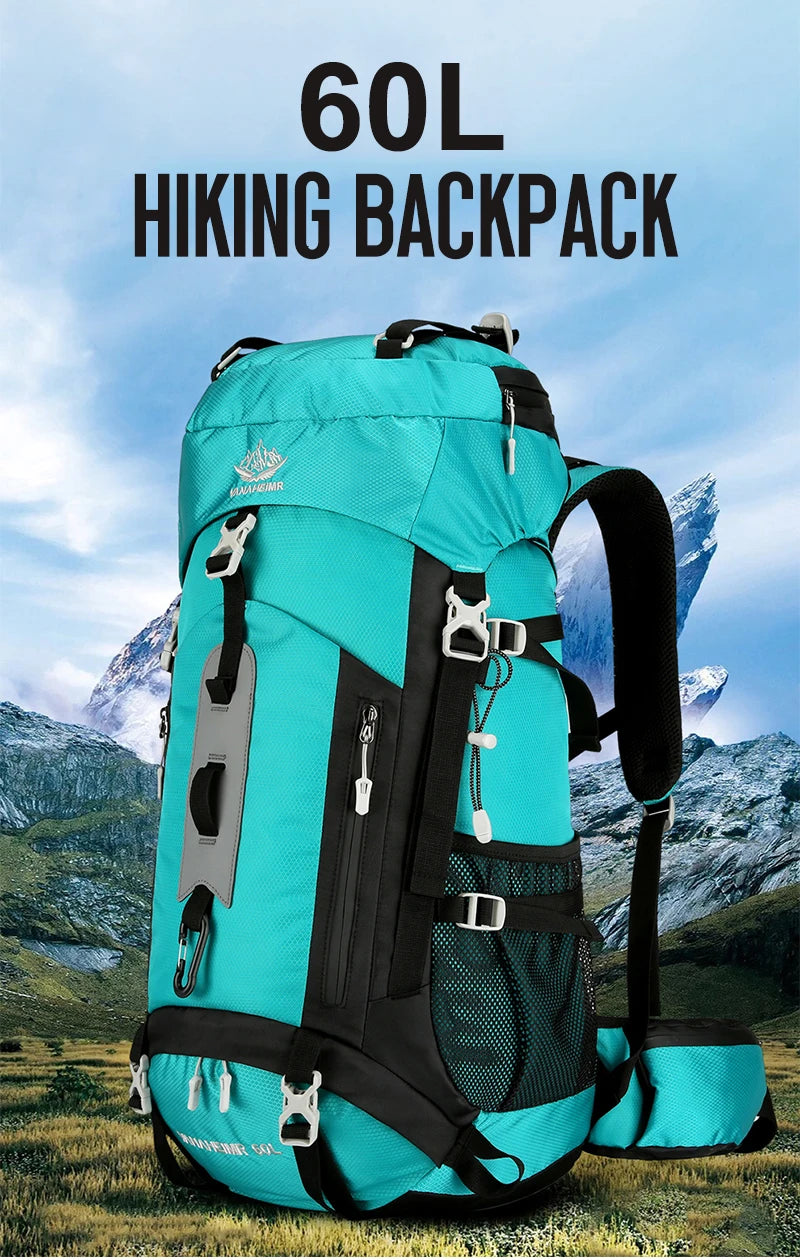60L Hiking Backpack Men Women Outdoor Waterproof Climbing Travel Large Capacity Bags Mountaineering Trekking Camping Bag 2297