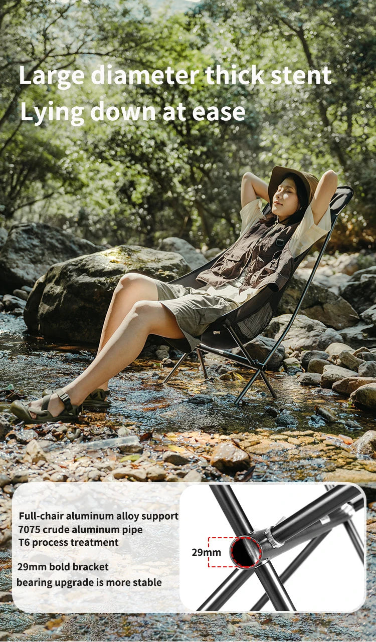 Naturehike L04 Camping Chair Folding Portable Beach Chair Foldable Lighweight Picnic Chair Outdoor Backpack Fishing Chair