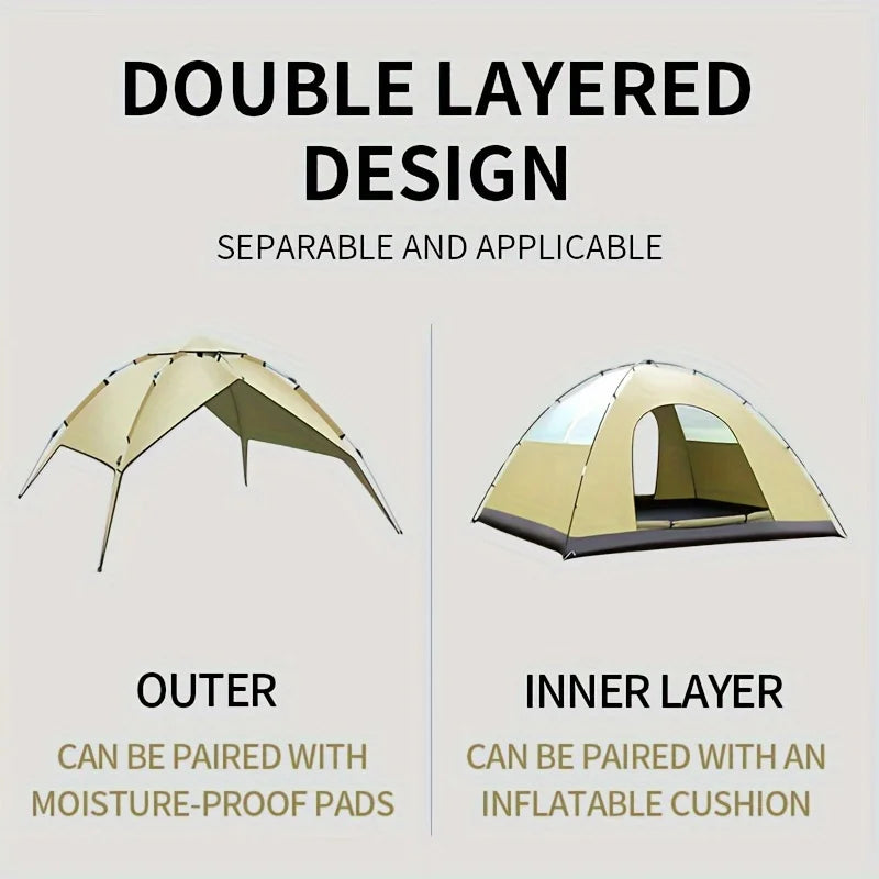 Outdoor Tent Camping Automatic Tent double-deck tents double door tent folding camping tent Waterproof Tents Outdoor fish tent