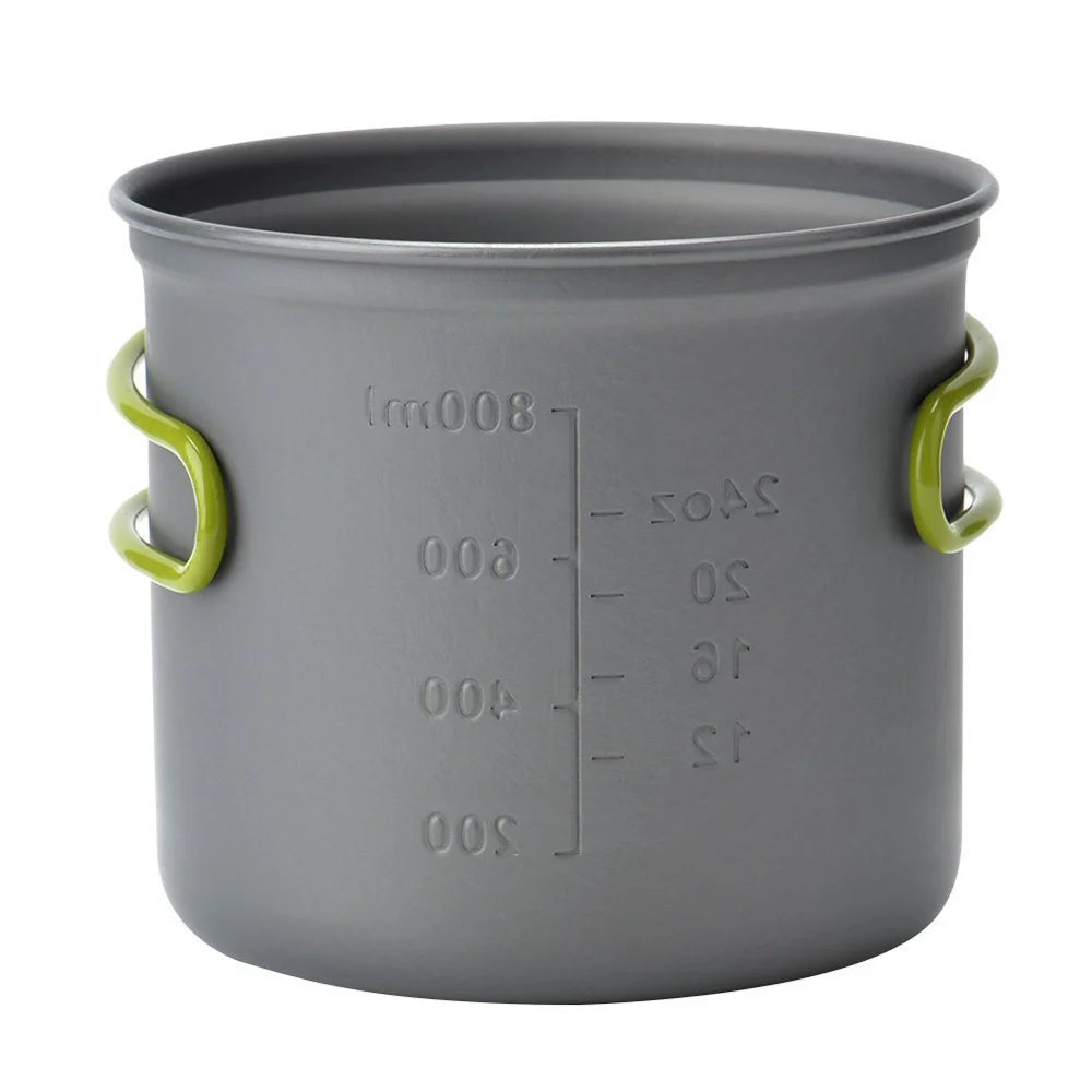 Camping Pots Cookware Set Portable Outdoor Cooking Tableware for Hiking Trekking Picnic Fishing Mountaineering