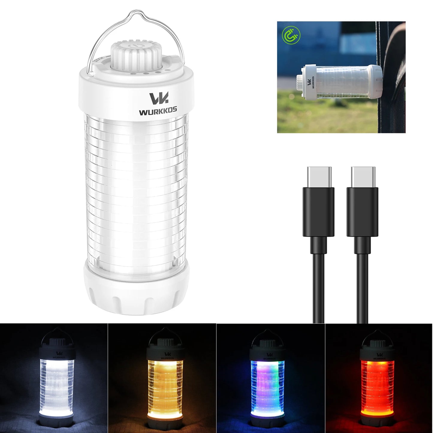 Wurkkos CL01 waterproof Waterproof Power Bank Small Outdoor Lamp Camping Flashlight 550LM Portable Magnetic Lamp 360° RGB Torch