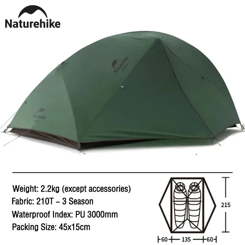 Naturehike Mongar 2 Tent Cloud Up 1 2 3 Persons Tent Star River Tent Cycling Tent Ultralight Outdoor Travel Hiking Camping Tent