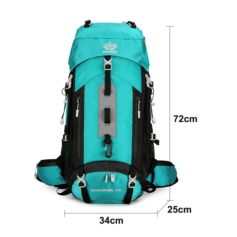 60L Hiking Backpack Men Women Outdoor Waterproof Climbing Travel Large Capacity Bags Mountaineering Trekking Camping Bag 2297