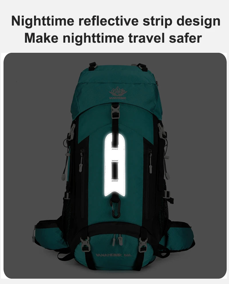 60L Hiking Backpack Men Women Outdoor Waterproof Climbing Travel Large Capacity Bags Mountaineering Trekking Camping Bag 2297