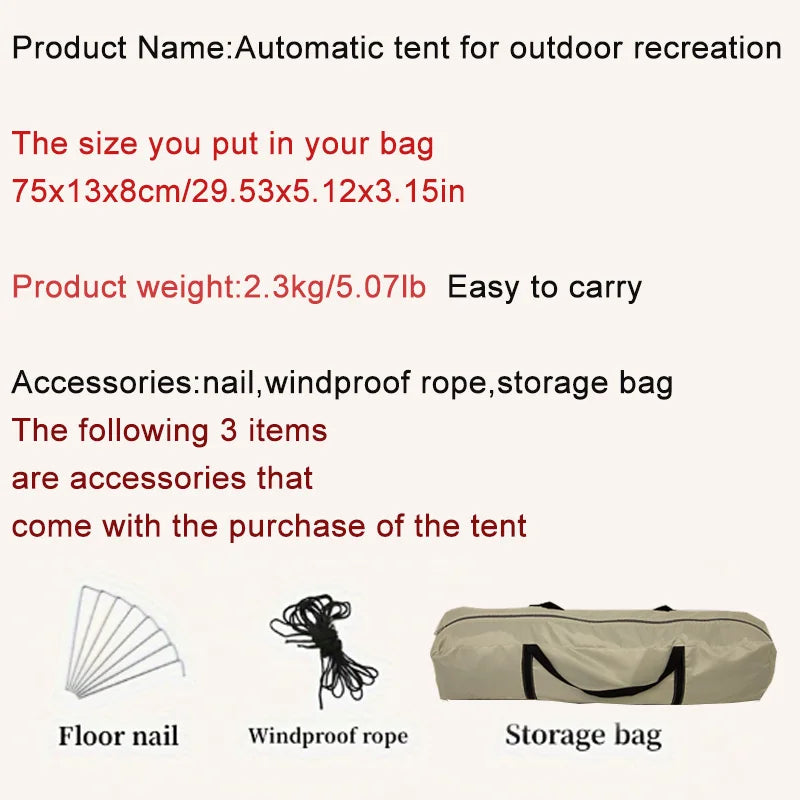 Outdoor Tent Camping Automatic Tent double-deck tents double door tent folding camping tent Waterproof Tents Outdoor fish tent