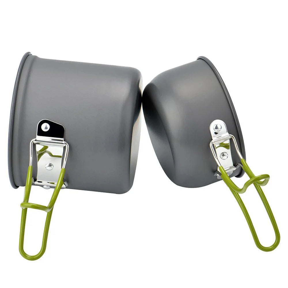 Camping Pots Cookware Set Portable Outdoor Cooking Tableware for Hiking Trekking Picnic Fishing Mountaineering