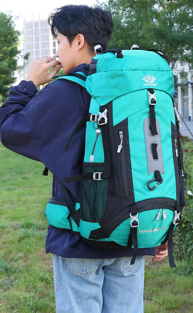 60L Hiking Backpack Men Women Outdoor Waterproof Climbing Travel Large Capacity Bags Mountaineering Trekking Camping Bag 2297