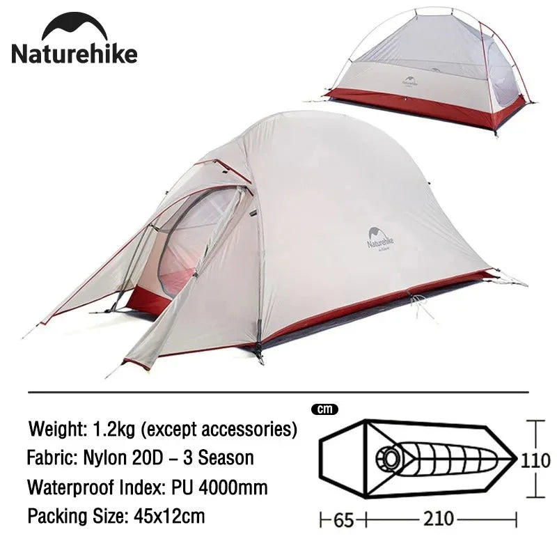 Naturehike Mongar 2 Tent Cloud Up 1 2 3 Persons Tent Star River Tent Cycling Tent Ultralight Outdoor Travel Hiking Camping Tent