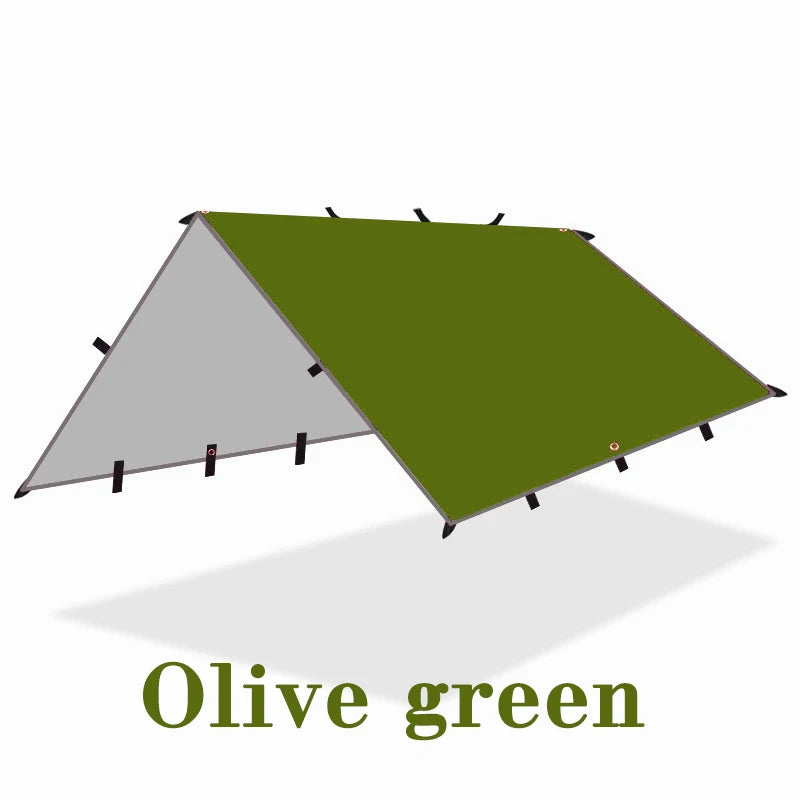 Waterproof Tent Tarp 19 Hang Points Survival Tent Outdoor Camping Tactical Sun Shelter 4x4 3x4 3x3 Lightweight Sunshade Awning