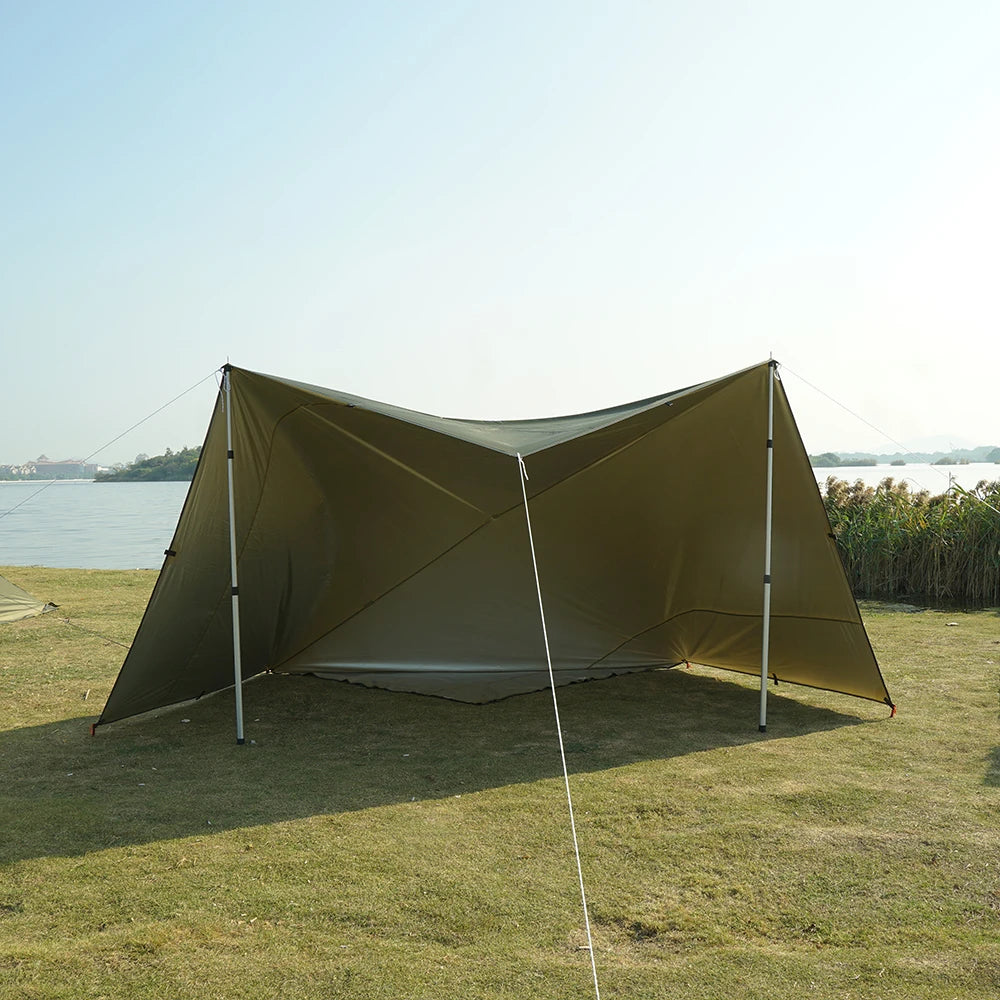 Waterproof Tent Tarp 19 Hang Points Survival Tent Outdoor Camping Tactical Sun Shelter 4x4 3x4 3x3 Lightweight Sunshade Awning