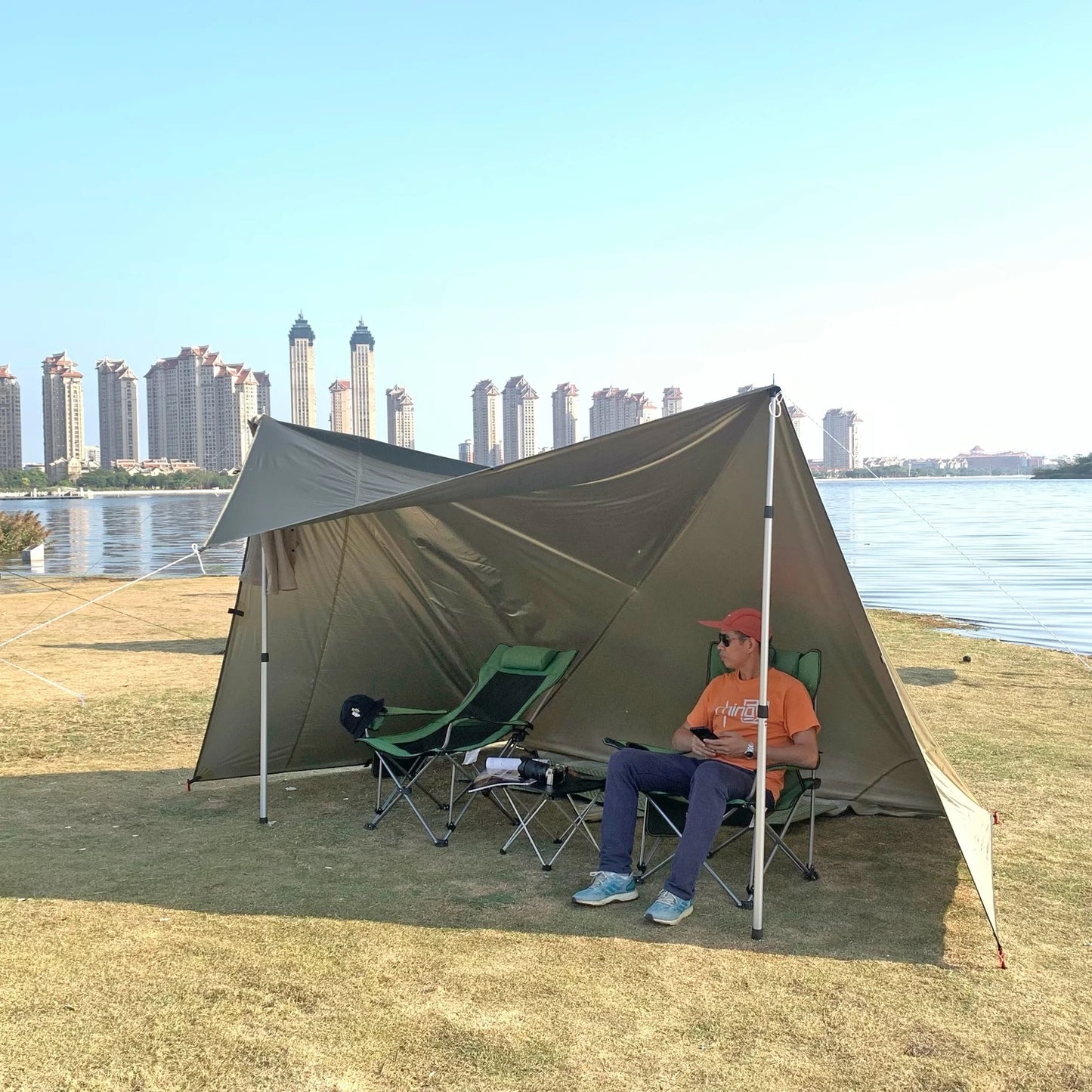 Waterproof Tent Tarp 19 Hang Points Survival Tent Outdoor Camping Tactical Sun Shelter 4x4 3x4 3x3 Lightweight Sunshade Awning