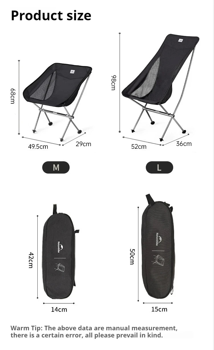 Naturehike L04 Camping Chair Folding Portable Beach Chair Foldable Lighweight Picnic Chair Outdoor Backpack Fishing Chair