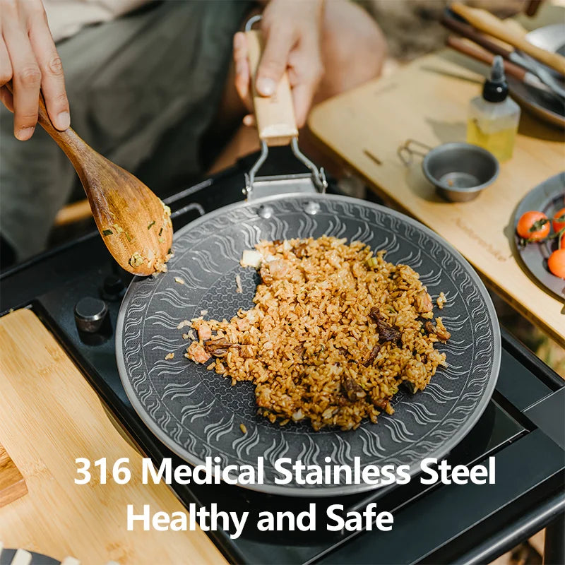 Naturehike Medical Stainless Steel Baking Pan BottomHoneycomb CoalNon-Stick DesignOutdoor FurnitureUniversal Baking Pan