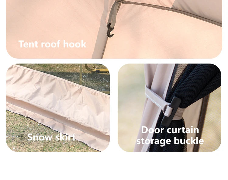 6 Person Camping Tent, Waterproof Windproof Sun Shelter, Instant Setup Family Tent for Outdoor Beach Picnic, 210D Oxford Fabric
