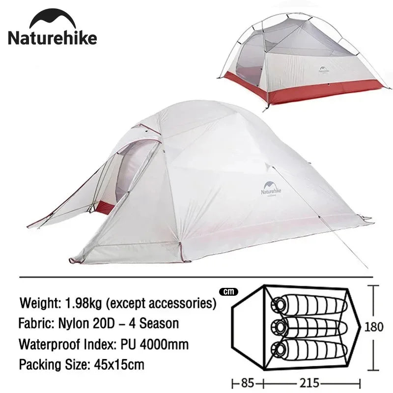 Naturehike Mongar 2 Tent Cloud Up 1 2 3 Persons Tent Star River Tent Cycling Tent Ultralight Outdoor Travel Hiking Camping Tent