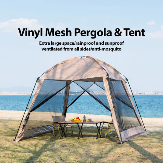 6 Person Camping Tent, Waterproof Windproof Sun Shelter, Instant Setup Family Tent for Outdoor Beach Picnic, 210D Oxford Fabric
