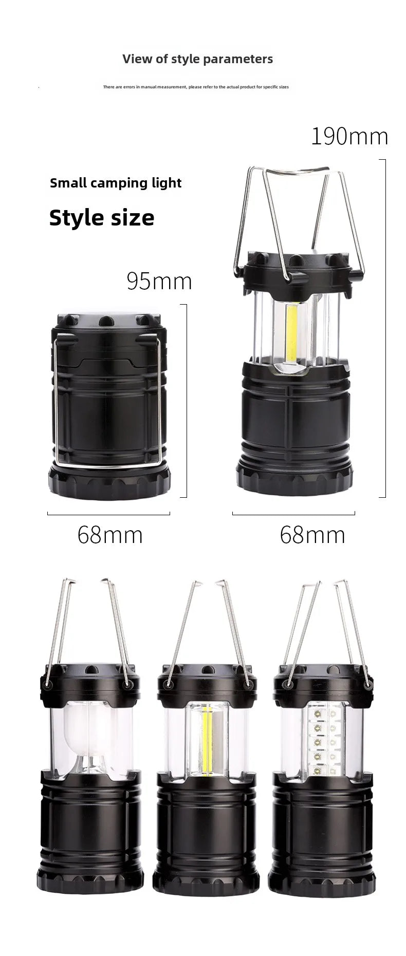 LED Hight power White Outdoor Camping Lamp Portable Stretch Camping Lamp Portable Tent Pull Lantern Emergency Light