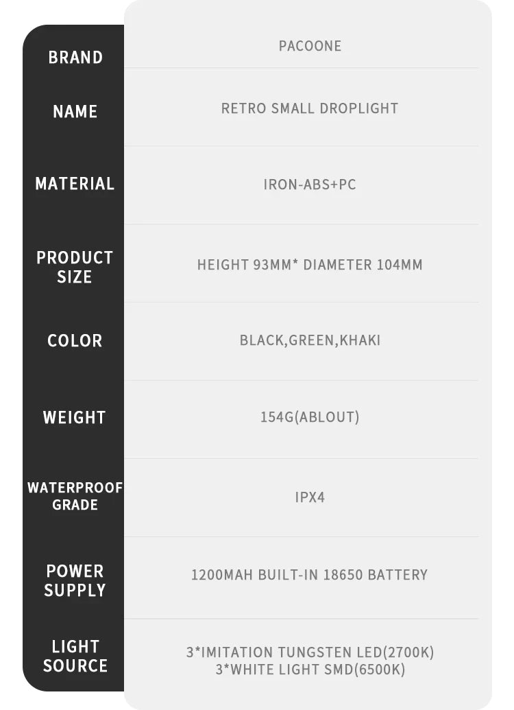 Modern outdoor camping lamp, infinitely dimmable atmosphere lamp, metal campsite lamp.