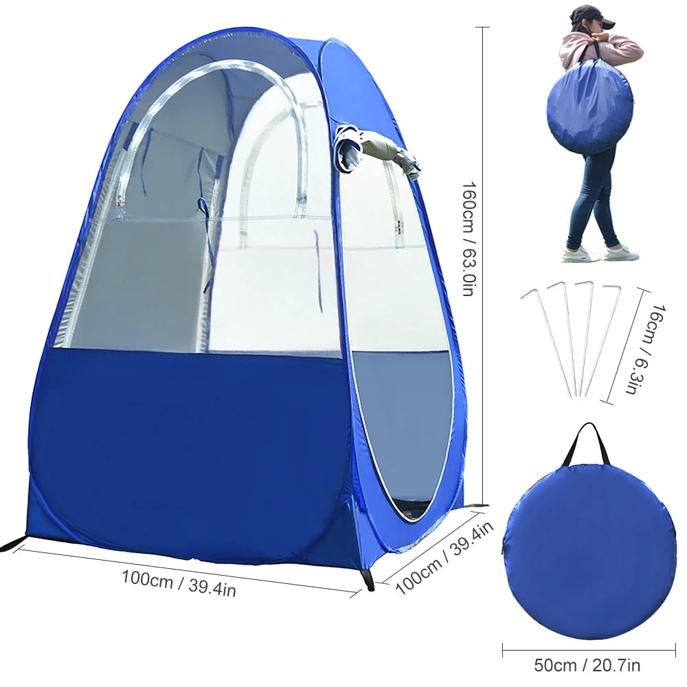 Portable Outdoor Fishing Tent UV-protection Tent Pop Up Single Tent Automatic Instant Tent Rain Shading Tent Windows