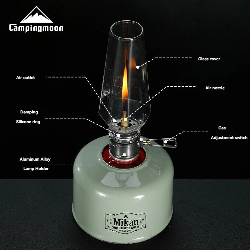 CAMPINGMOON Convenient Outdoor Camping Lamp Lantern Gas Candle Lamp Tent Lantern Light for Backpacking Camping Hiking Fishing
