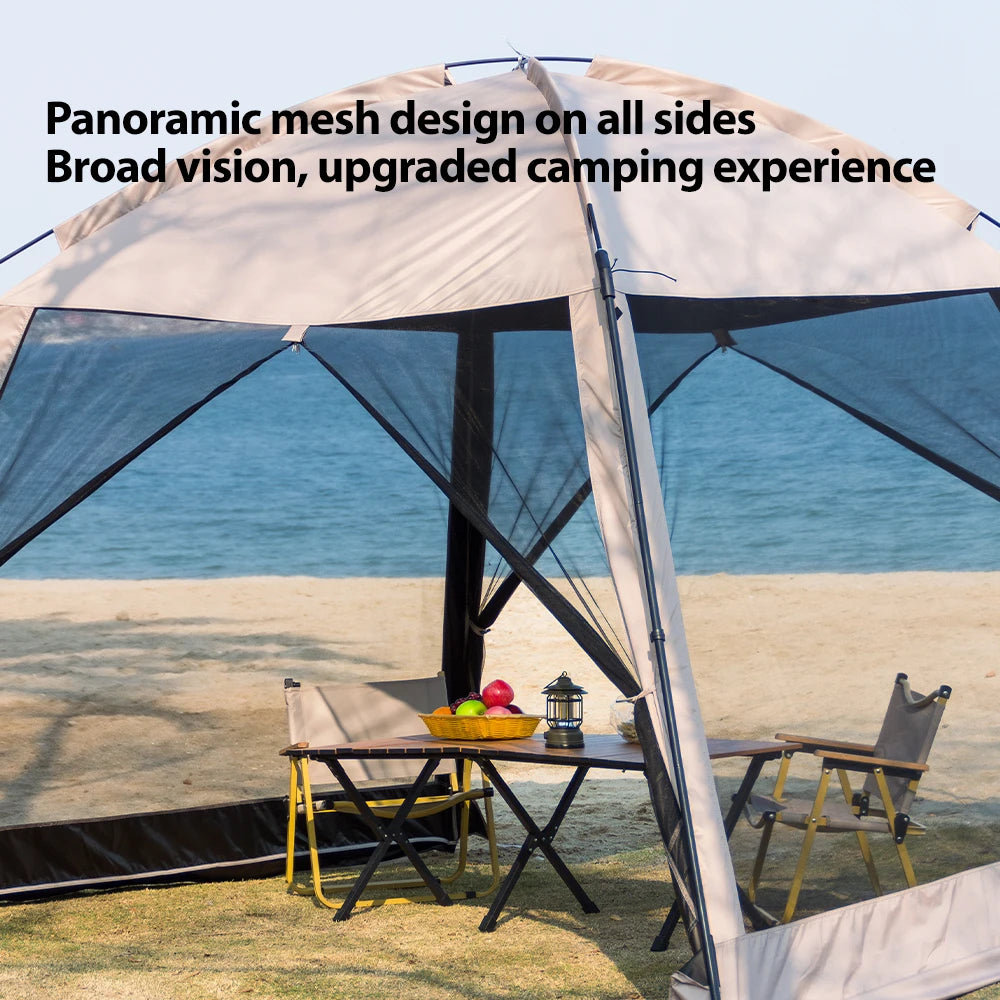 6 Person Camping Tent, Waterproof Windproof Sun Shelter, Instant Setup Family Tent for Outdoor Beach Picnic, 210D Oxford Fabric