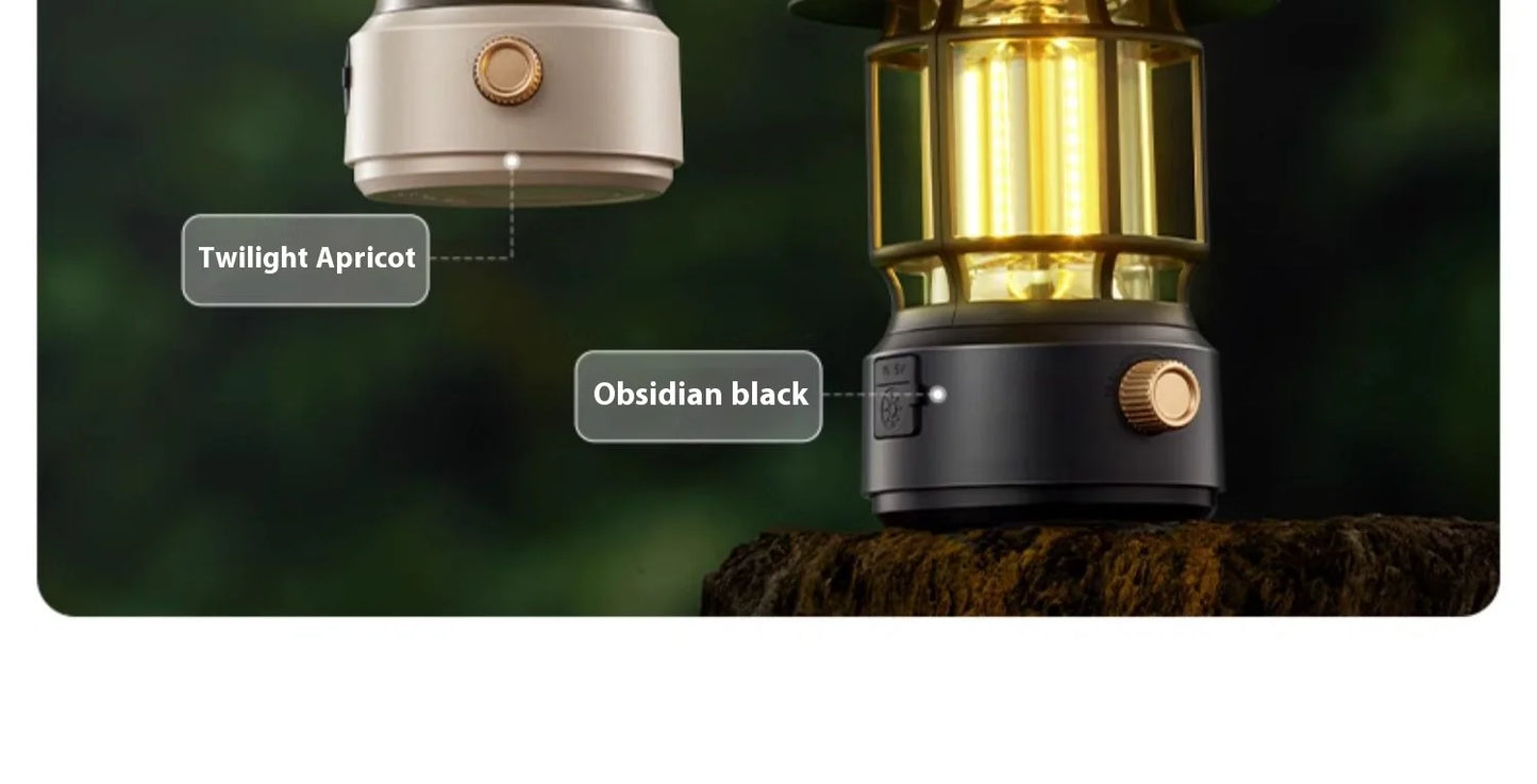 lohascamping LED Camping Lamp Retro Hanging Lamp Portable Stepless Dimming Camping Light Waterproof Rechargeable Outdoor Light