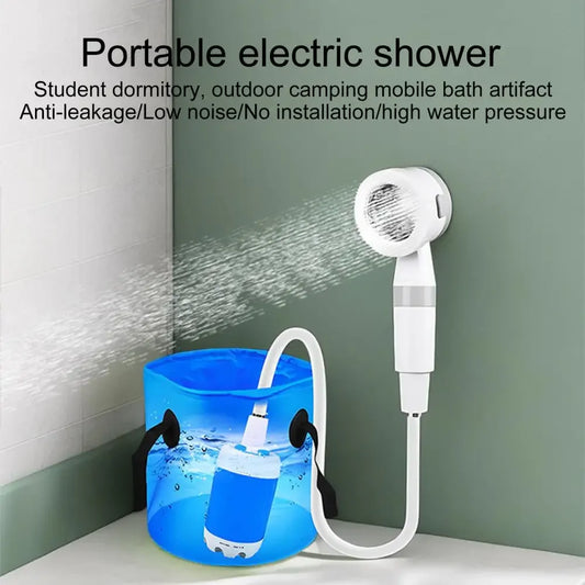 No need for electricity portable camping shower outdoor camping shower pump rechargeable electric shower pump with smart digital