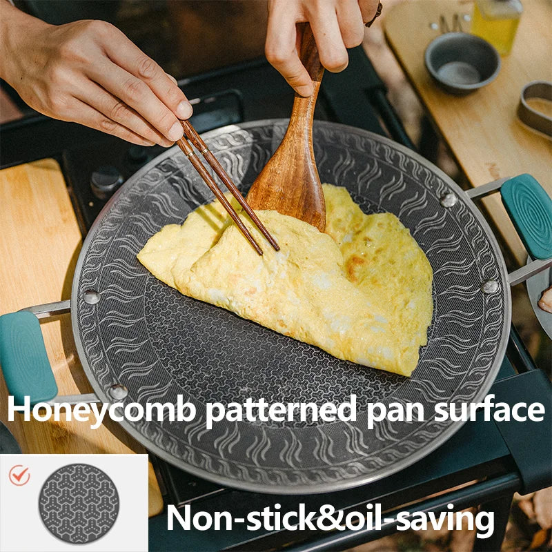 Naturehike Medical Stainless Steel Baking Pan BottomHoneycomb CoalNon-Stick DesignOutdoor FurnitureUniversal Baking Pan