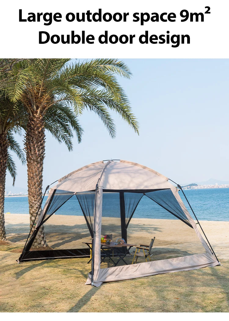 6 Person Camping Tent, Waterproof Windproof Sun Shelter, Instant Setup Family Tent for Outdoor Beach Picnic, 210D Oxford Fabric