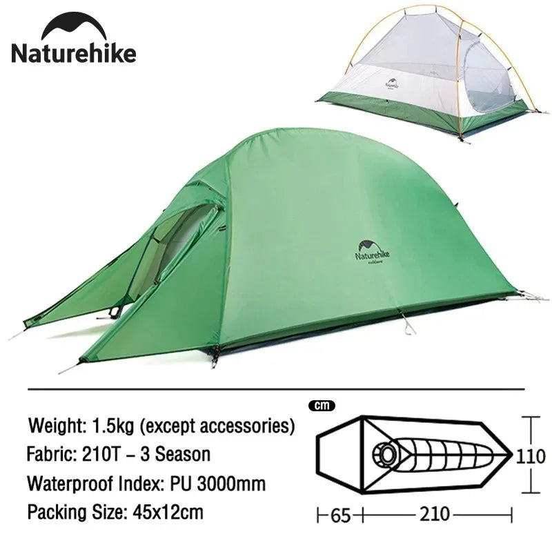 Naturehike Mongar 2 Tent Cloud Up 1 2 3 Persons Tent Star River Tent Cycling Tent Ultralight Outdoor Travel Hiking Camping Tent