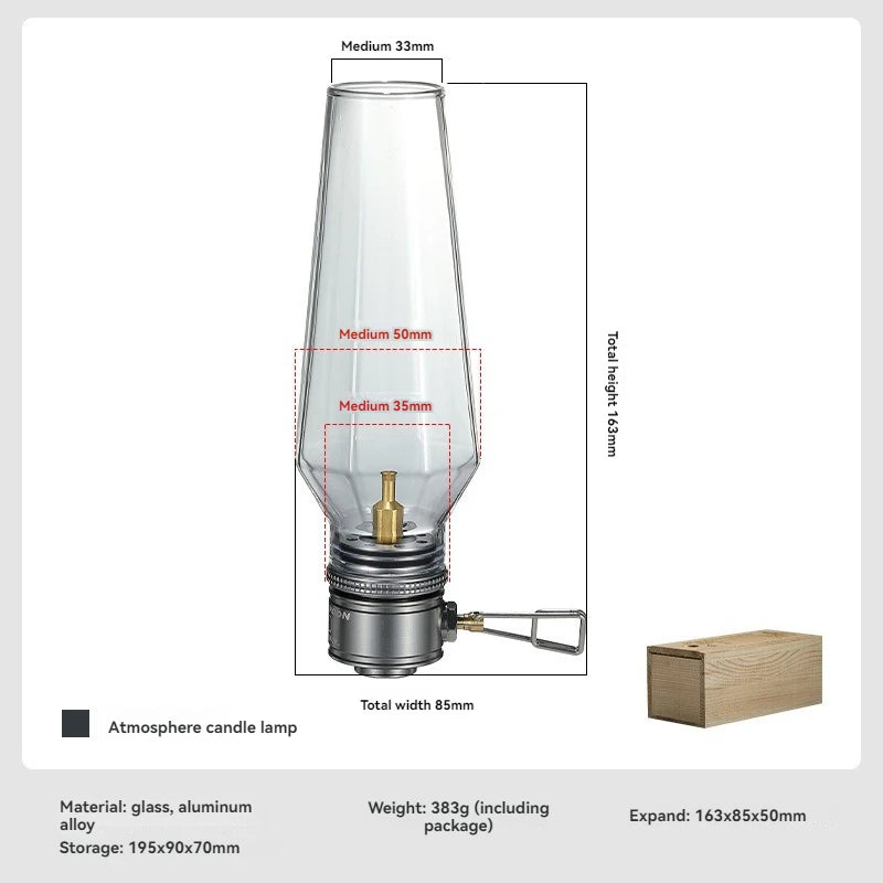 CAMPINGMOON Convenient Outdoor Camping Lamp Lantern Gas Candle Lamp Tent Lantern Light for Backpacking Camping Hiking Fishing