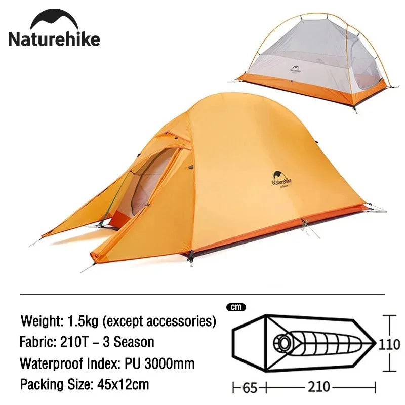 Naturehike Mongar 2 Tent Cloud Up 1 2 3 Persons Tent Star River Tent Cycling Tent Ultralight Outdoor Travel Hiking Camping Tent