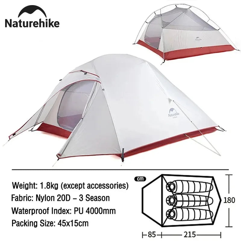 Naturehike Mongar 2 Tent Cloud Up 1 2 3 Persons Tent Star River Tent Cycling Tent Ultralight Outdoor Travel Hiking Camping Tent