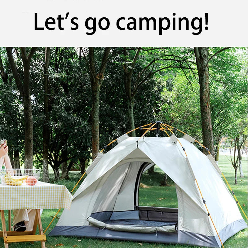The outdoor self-driving travel camping tent is a foldable tent suitable for 2 to 4 people and can be quickly opened and closed