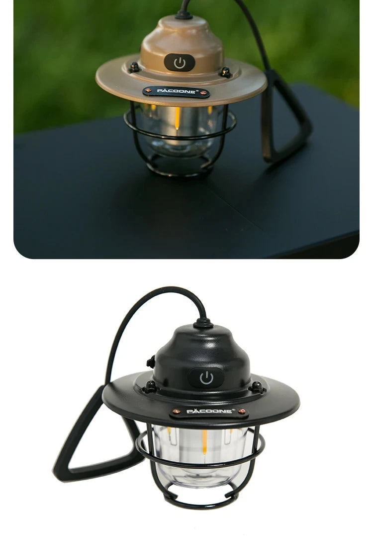 Modern outdoor camping lamp, infinitely dimmable atmosphere lamp, metal campsite lamp.