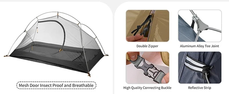 Naturehike Mongar 2 Tent Cloud Up 1 2 3 Persons Tent Star River Tent Cycling Tent Ultralight Outdoor Travel Hiking Camping Tent