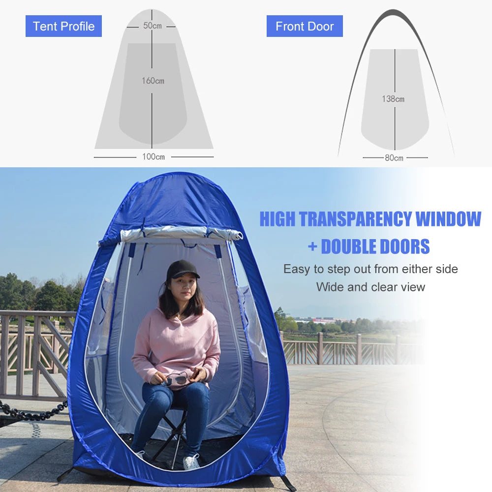 Portable Outdoor Fishing Tent UV-protection Tent Pop Up Single Tent Automatic Instant Tent Rain Shading Tent Windows