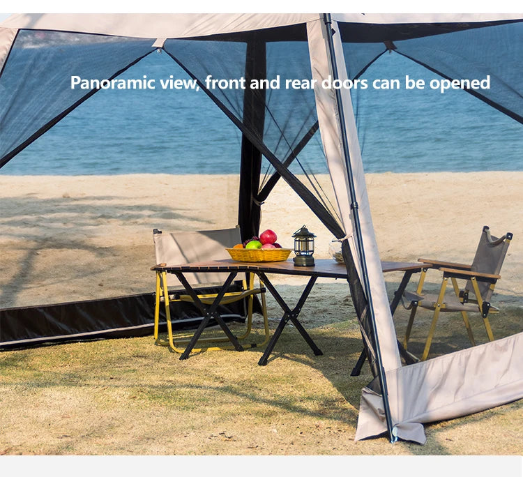 6 Person Camping Tent, Waterproof Windproof Sun Shelter, Instant Setup Family Tent for Outdoor Beach Picnic, 210D Oxford Fabric