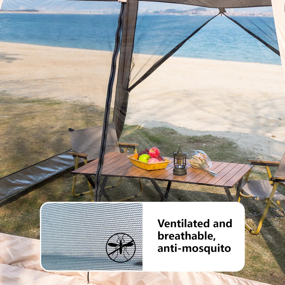 6 Person Camping Tent, Waterproof Windproof Sun Shelter, Instant Setup Family Tent for Outdoor Beach Picnic, 210D Oxford Fabric