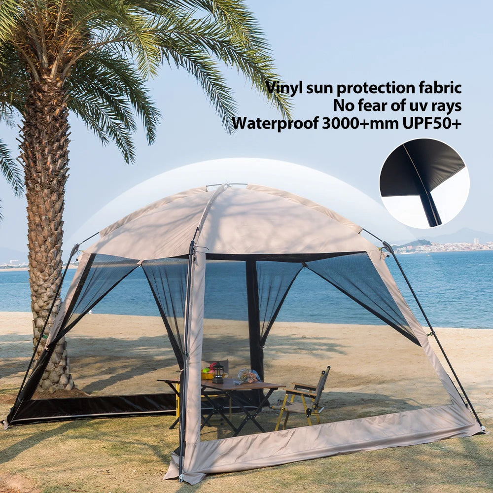 6 Person Camping Tent, Waterproof Windproof Sun Shelter, Instant Setup Family Tent for Outdoor Beach Picnic, 210D Oxford Fabric