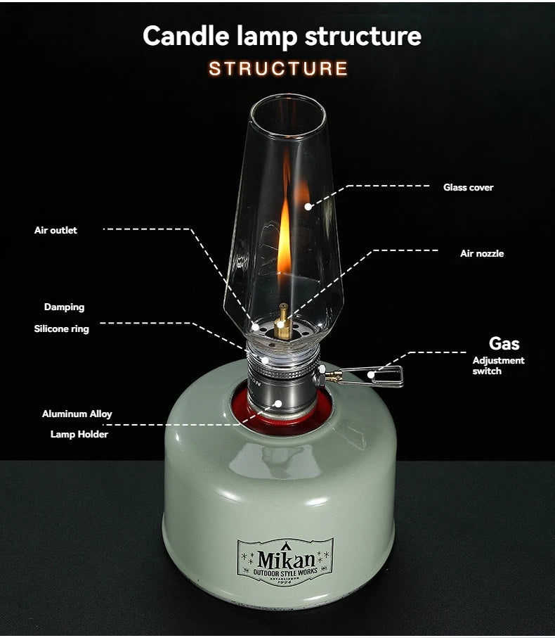 CAMPINGMOON Convenient Outdoor Camping Lamp Lantern Gas Candle Lamp Tent Lantern Light for Backpacking Camping Hiking Fishing