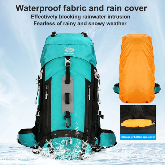 60L Hiking Backpack Men Women Outdoor Waterproof Climbing Travel Large Capacity Bags Mountaineering Trekking Camping Bag 2297