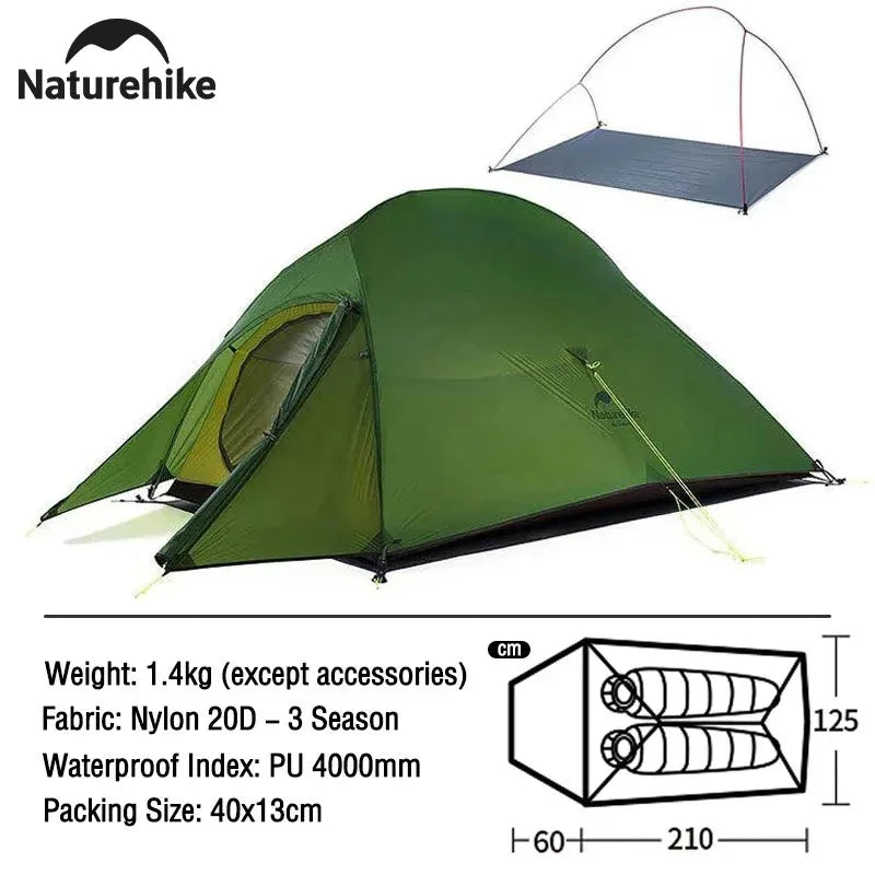 Naturehike Mongar 2 Tent Cloud Up 1 2 3 Persons Tent Star River Tent Cycling Tent Ultralight Outdoor Travel Hiking Camping Tent