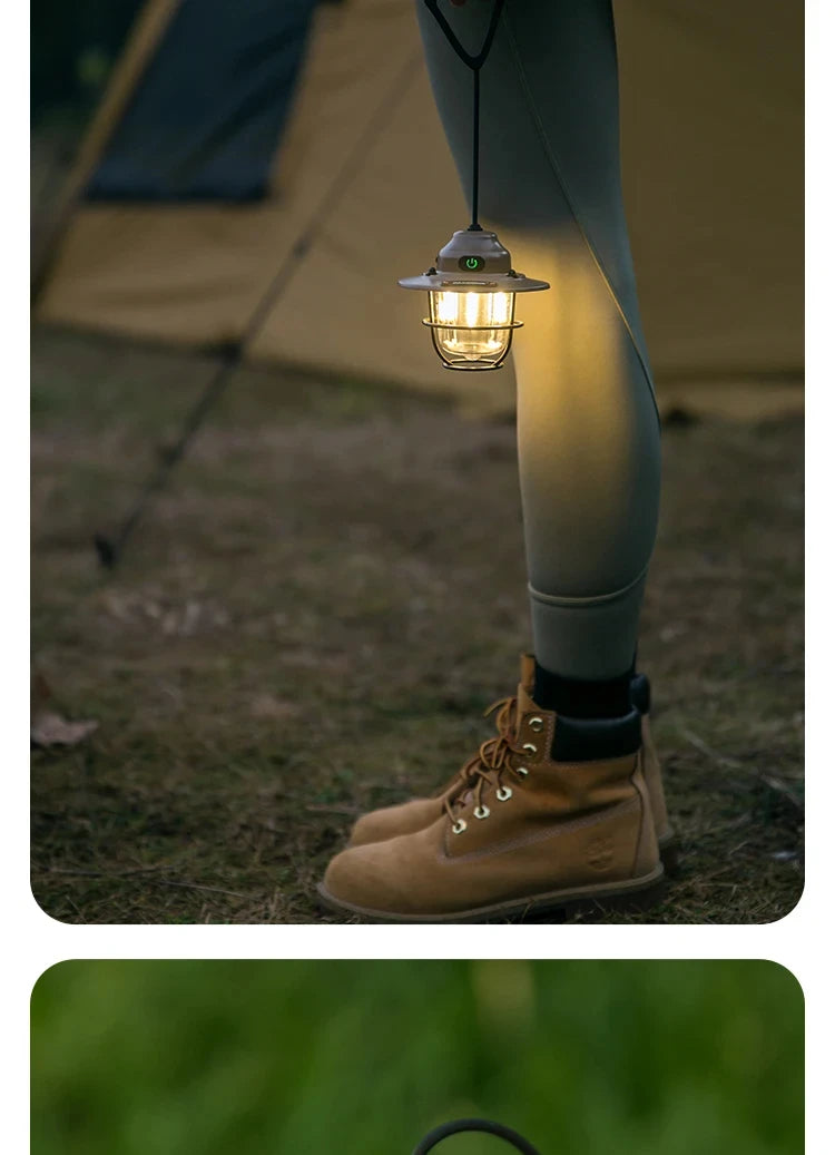 Modern outdoor camping lamp, infinitely dimmable atmosphere lamp, metal campsite lamp.