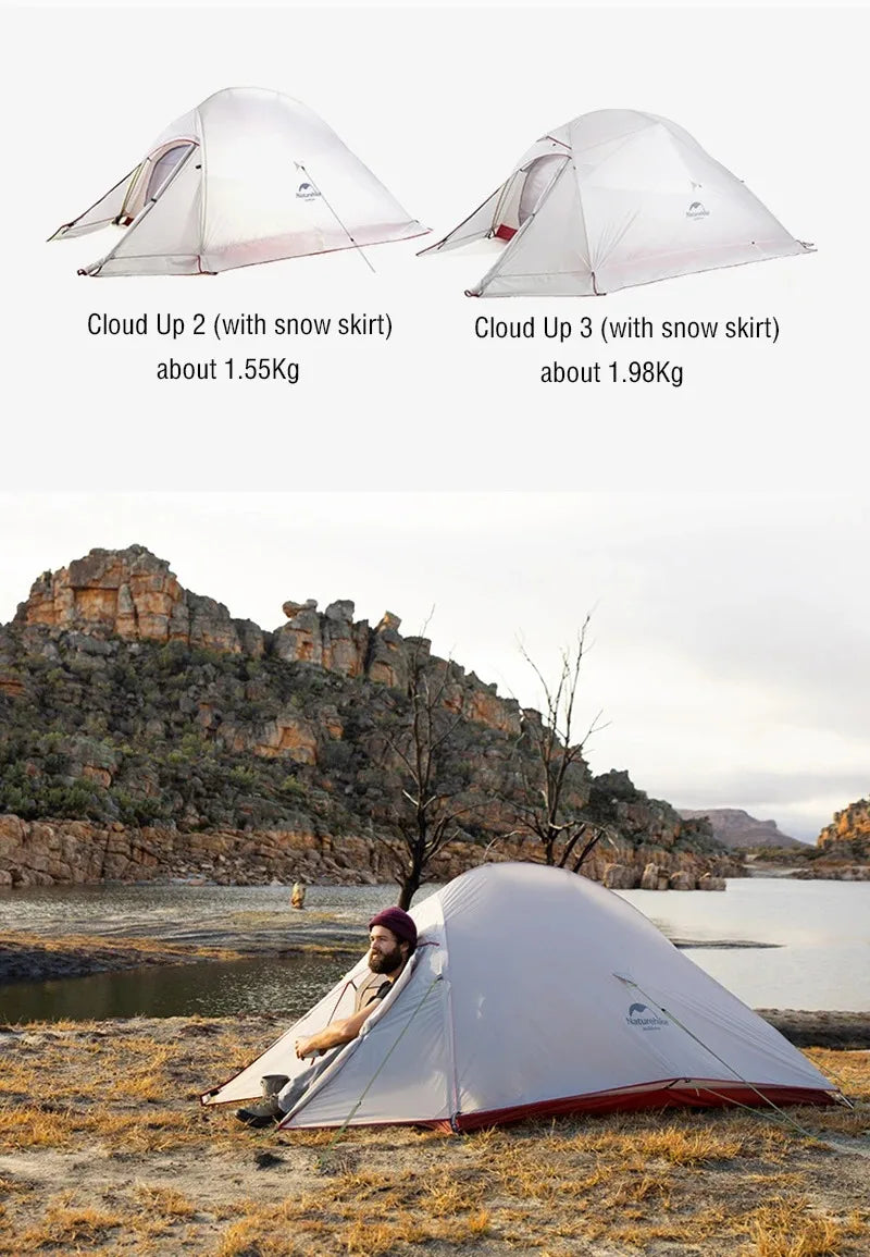 Naturehike Mongar 2 Tent Cloud Up 1 2 3 Persons Tent Star River Tent Cycling Tent Ultralight Outdoor Travel Hiking Camping Tent