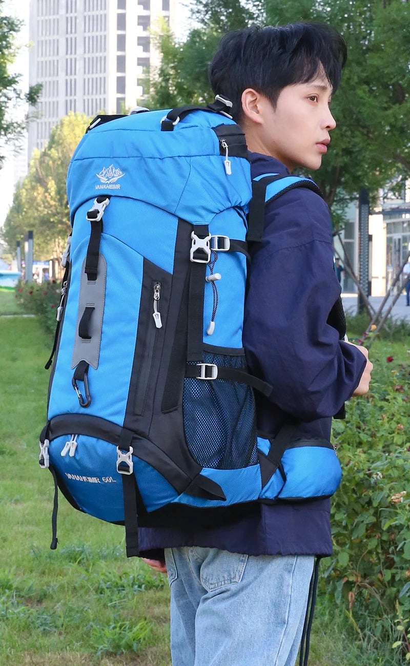 60L Hiking Backpack Men Women Outdoor Waterproof Climbing Travel Large Capacity Bags Mountaineering Trekking Camping Bag 2297