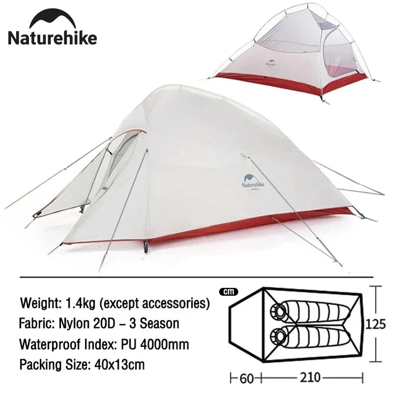 Naturehike Mongar 2 Tent Cloud Up 1 2 3 Persons Tent Star River Tent Cycling Tent Ultralight Outdoor Travel Hiking Camping Tent