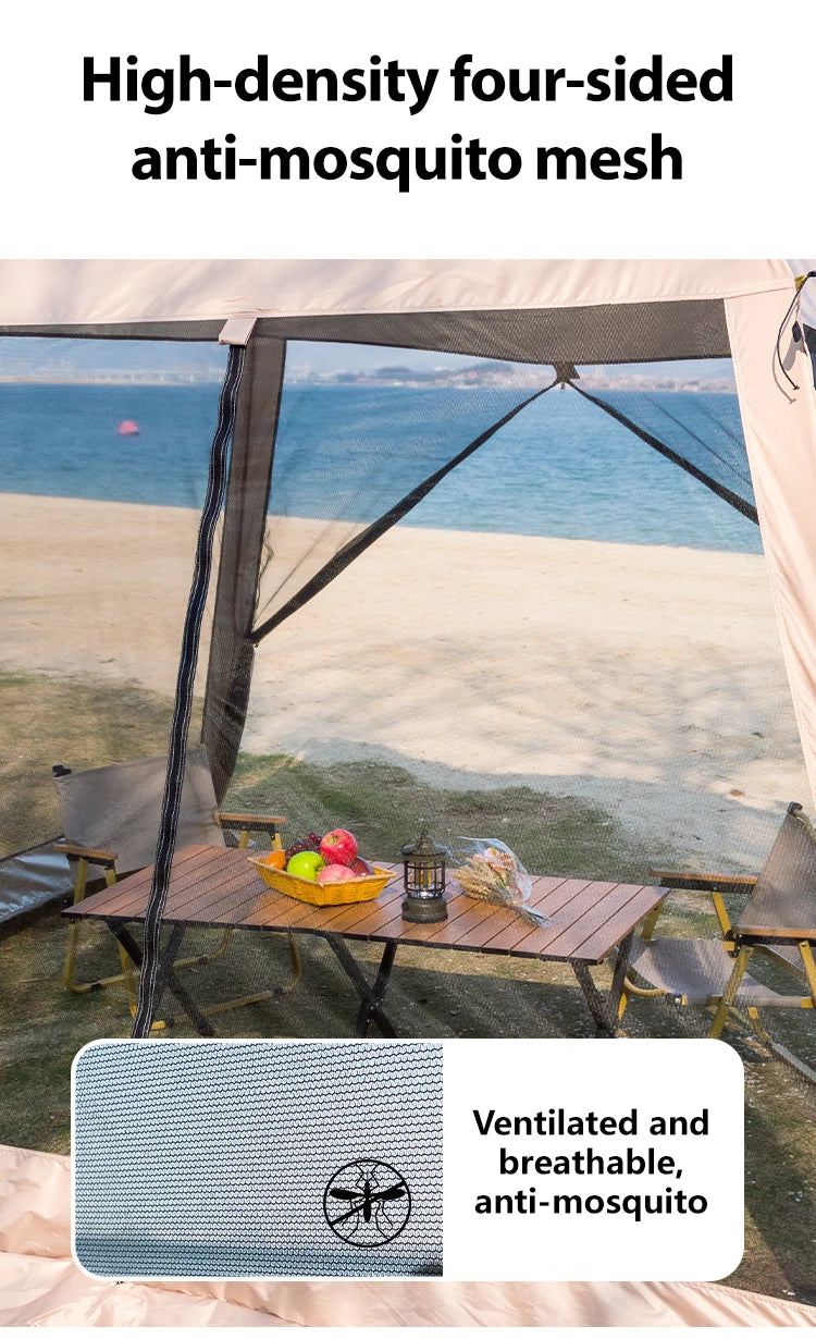 6 Person Camping Tent, Waterproof Windproof Sun Shelter, Instant Setup Family Tent for Outdoor Beach Picnic, 210D Oxford Fabric