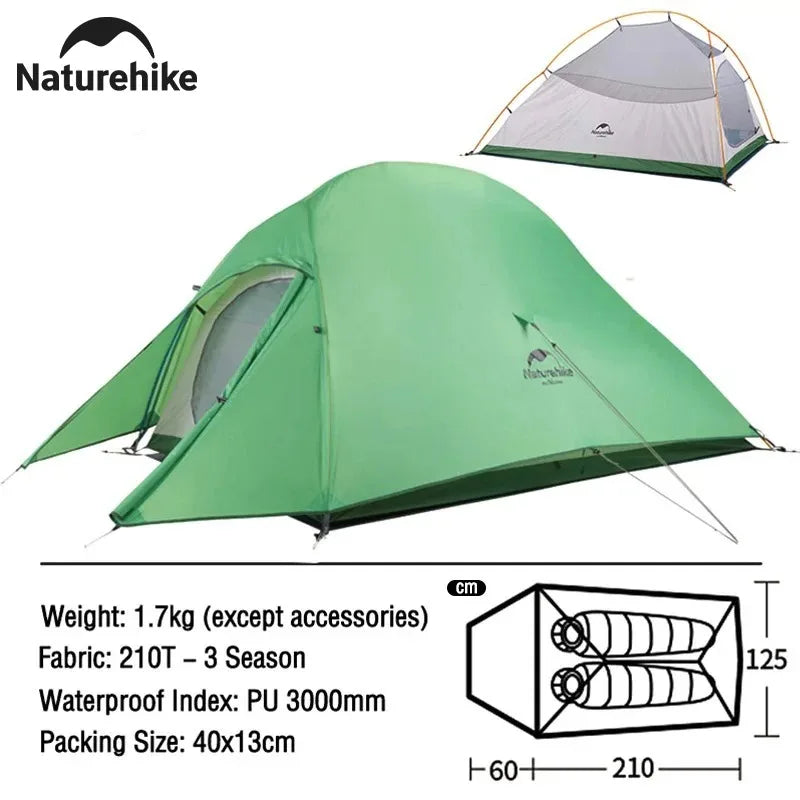 Naturehike Mongar 2 Tent Cloud Up 1 2 3 Persons Tent Star River Tent Cycling Tent Ultralight Outdoor Travel Hiking Camping Tent