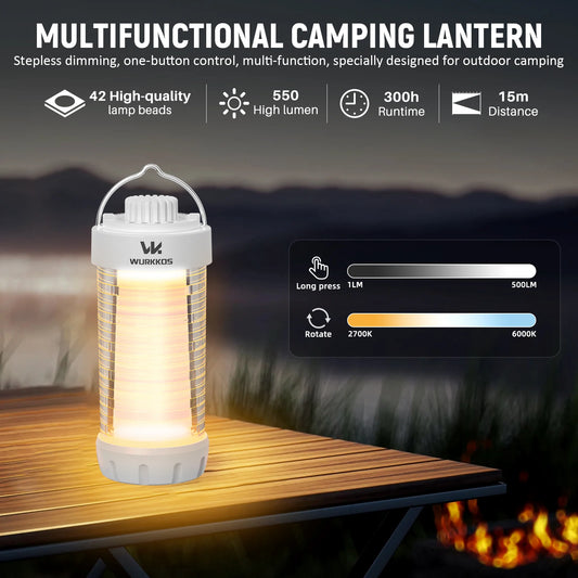 Wurkkos CL01 waterproof Waterproof Power Bank Small Outdoor Lamp Camping Flashlight 550LM Portable Magnetic Lamp 360° RGB Torch